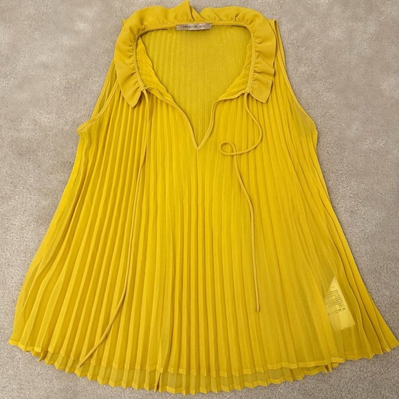 Pennyblack pleated yellow tank top with separate lining - Picture 4 of 14
